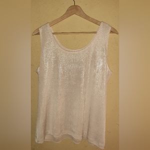 Pearl White Shiny Tank Top